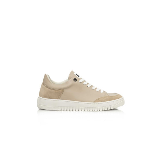 Cerruti 1881 Beige Leather Women Platform Sneaker