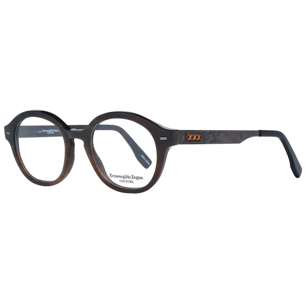 Ermenegildo Zegna Brown Men Glasses Frame