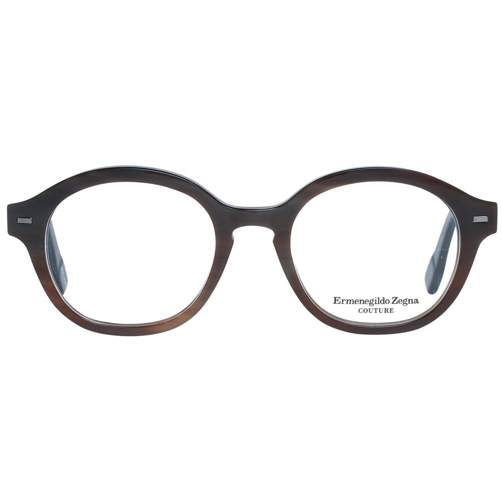 Ermenegildo Zegna Brown Men Glasses Frame