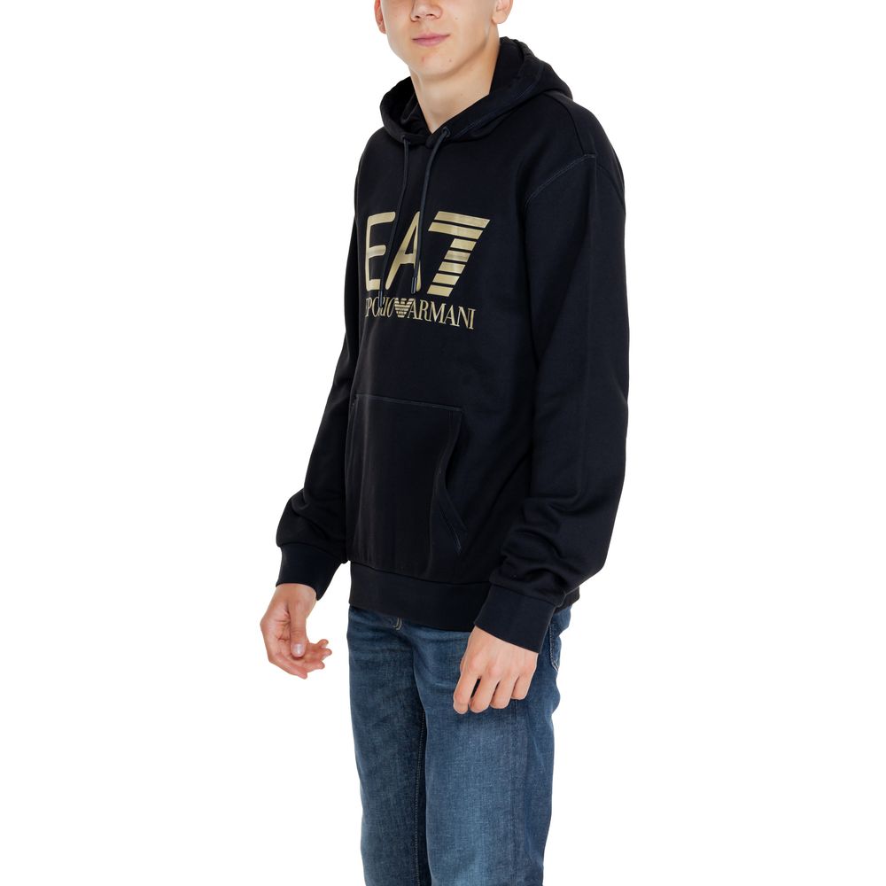 EA7 Emporio Armani Black Cotton Hoody