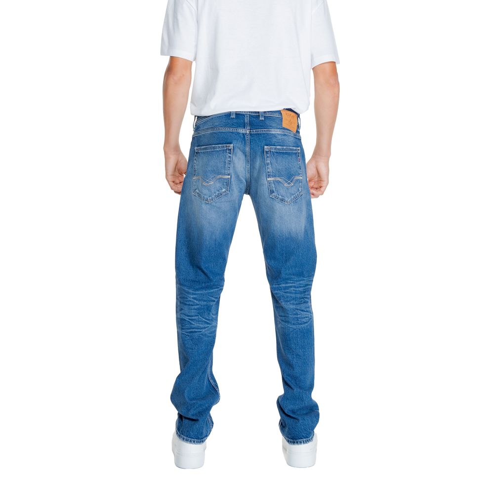Replay Blue Cotton Relaxed Fit Jean