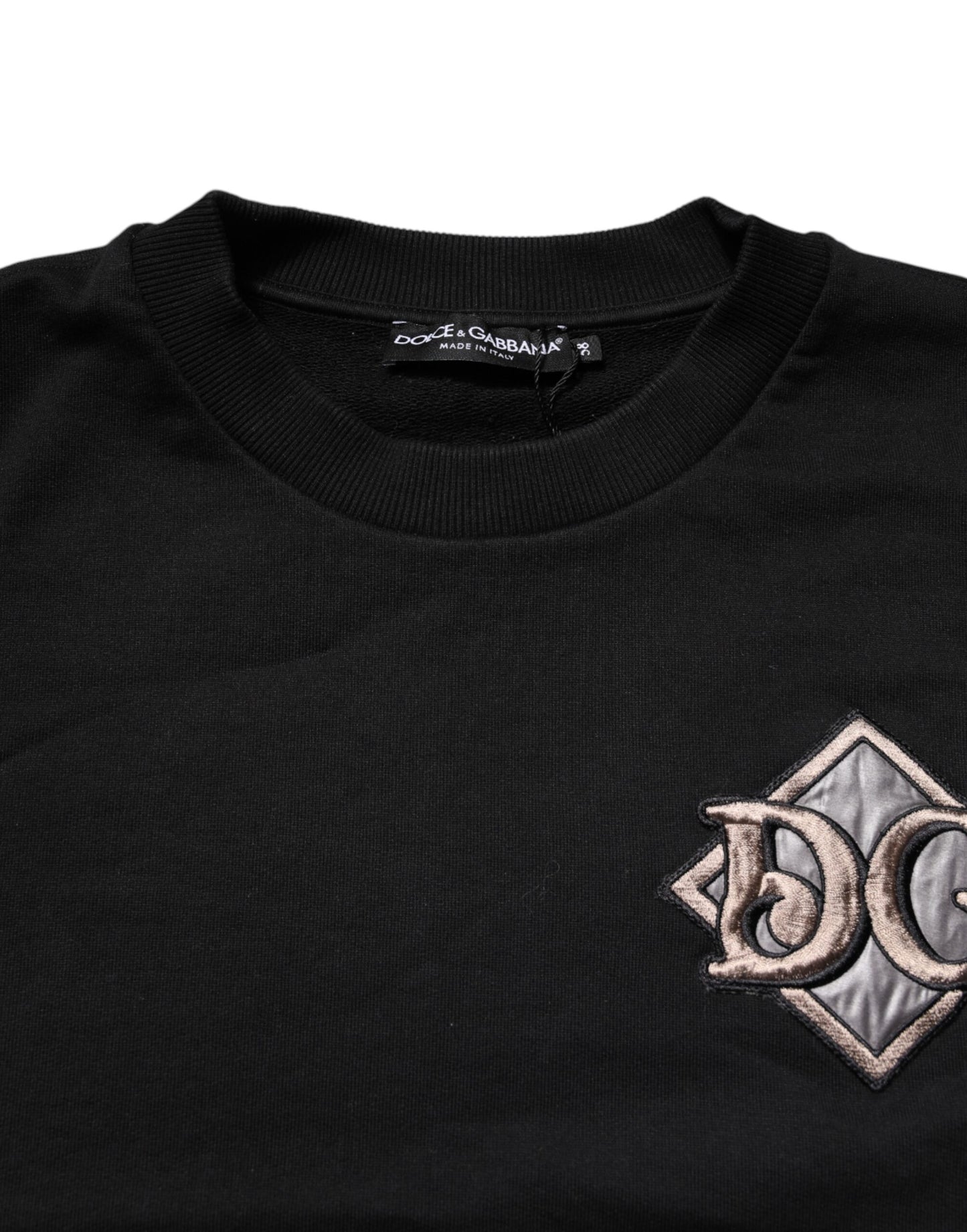 Dolce & Gabbana Black Logo Embroidery Sweatshirt Sweater