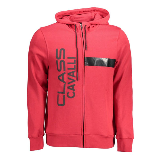 Cavalli Class Red Cotton Sweater