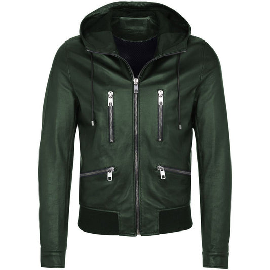 Dolce & Gabbana Green Lambskin Jacket