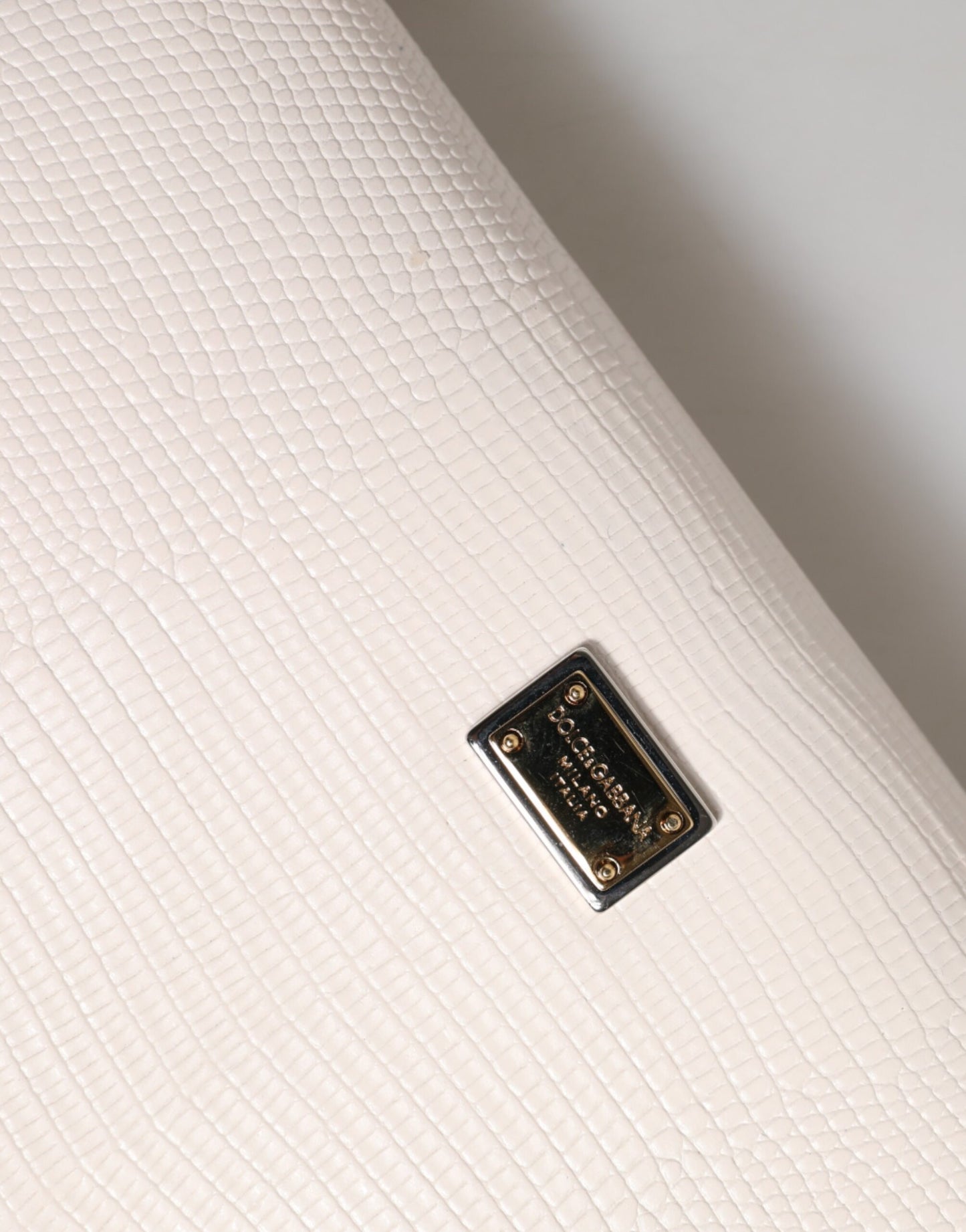 Dolce & Gabbana White Floral Leather Wallet Crossbody Gold Chain Bag