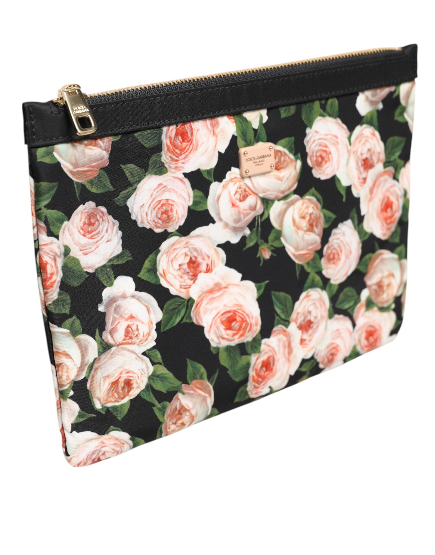 Dolce & Gabbana Multicolor Floral DG Plaque Clutch Women Pouch Borse Bag