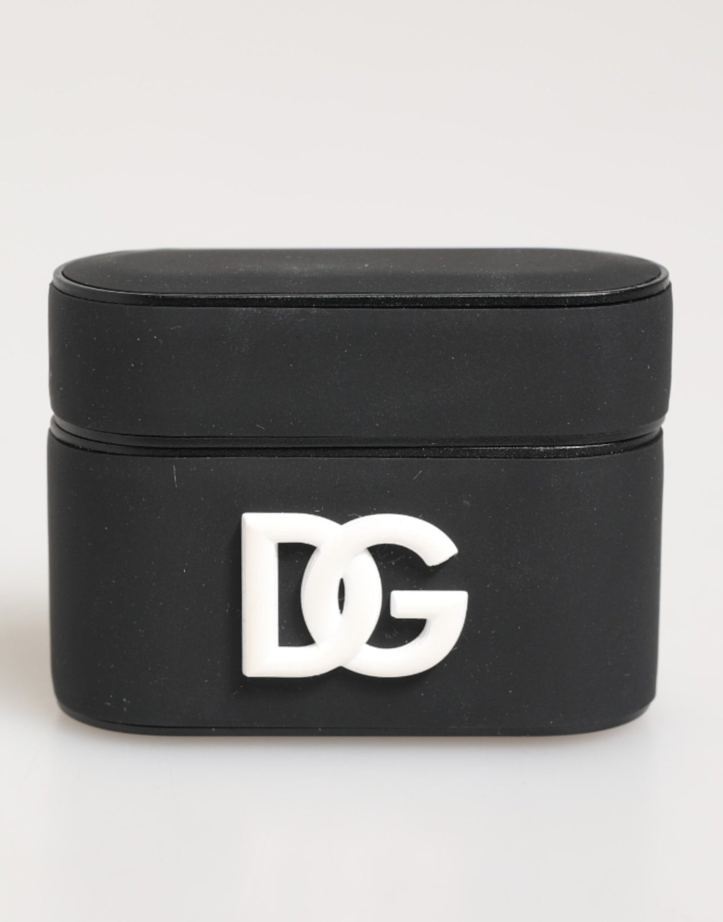 Dolce & Gabbana Black White Rubber Embossed Logo Accessory Airpods Case