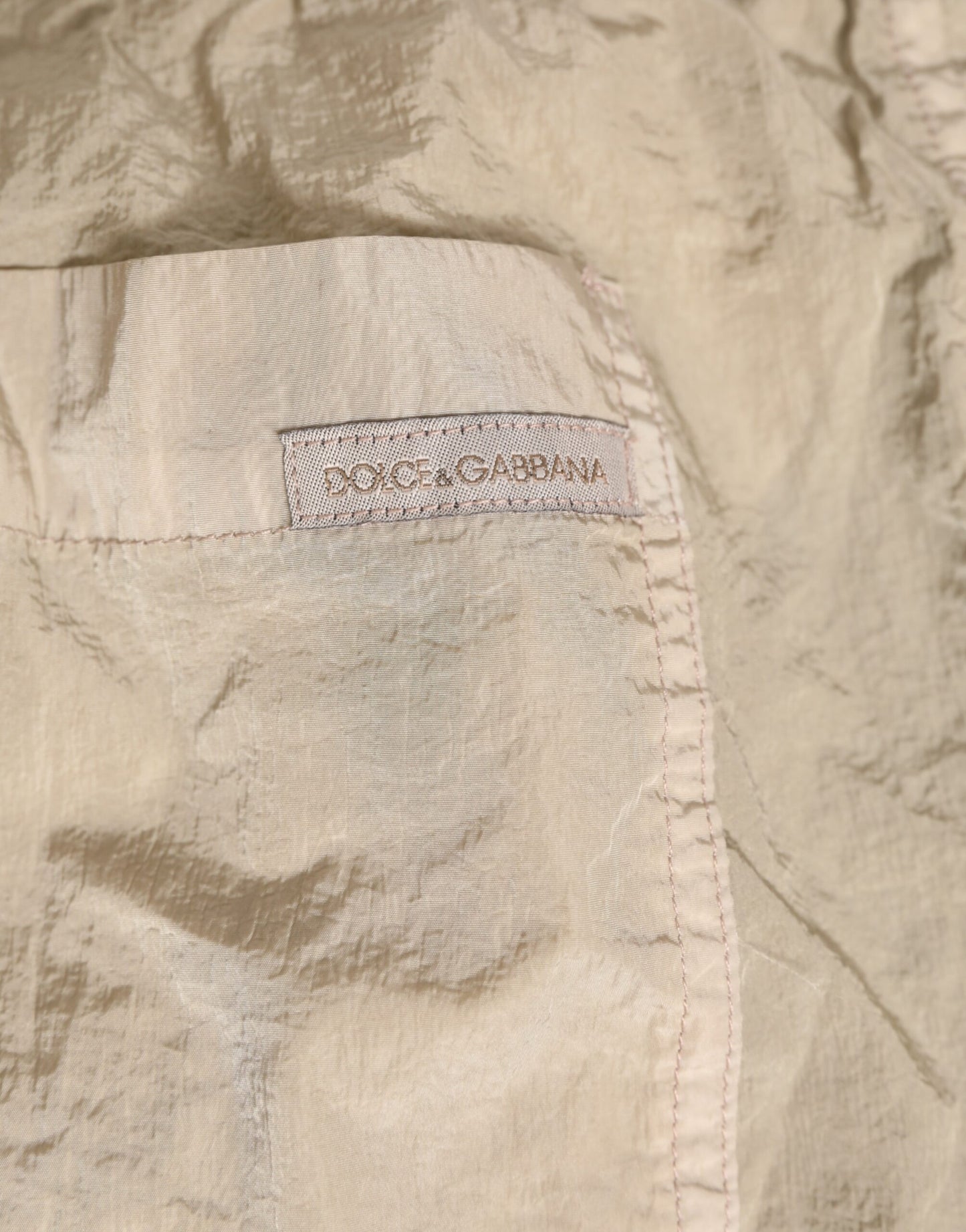 Dolce & Gabbana Beige Nylon Beachwear Men Boxer Short Swimwear