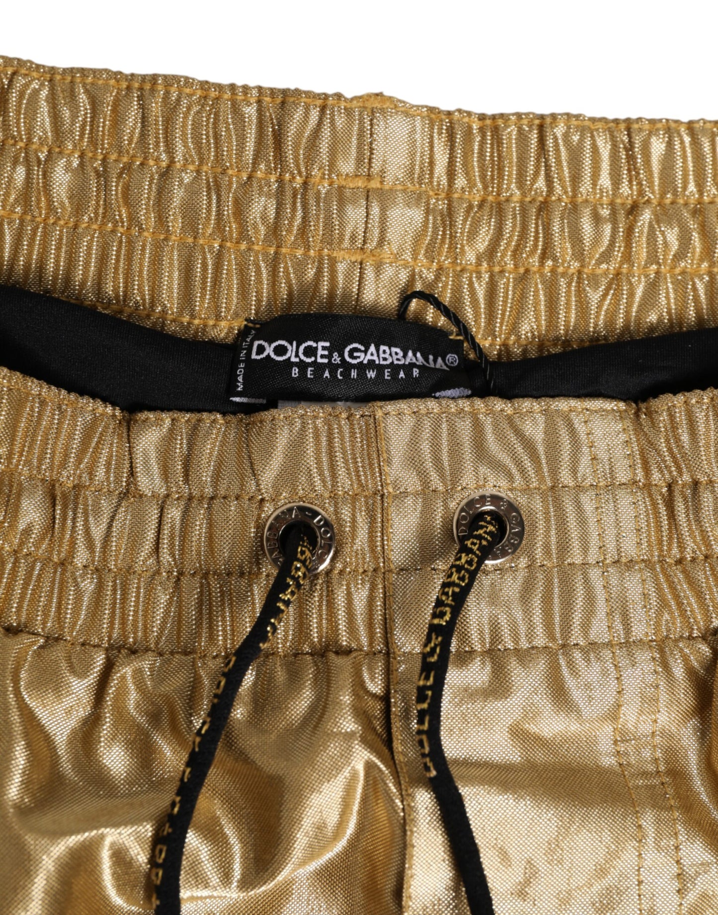Dolce & Gabbana Gold Metallic Beachwear Men Boxer Short Swimwear