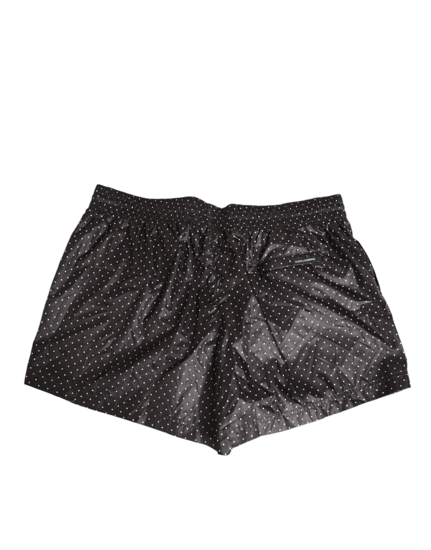 Dolce & Gabbana Black Polka Dot Polyester Men Shorts Swimwear