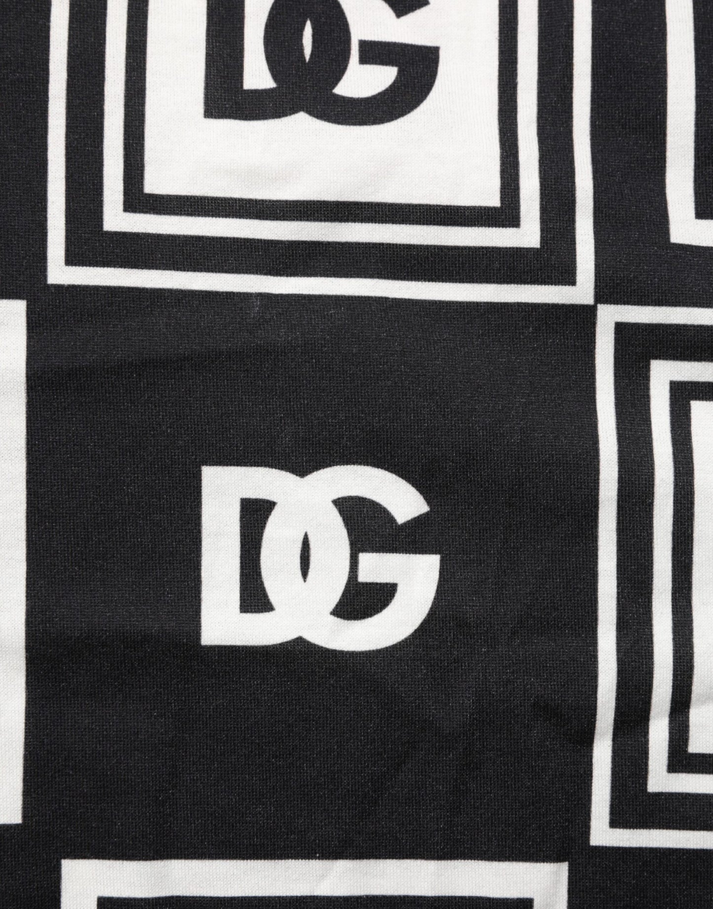 Dolce & Gabbana Black Logo Monogram Cotton Crew Neck T-shirt