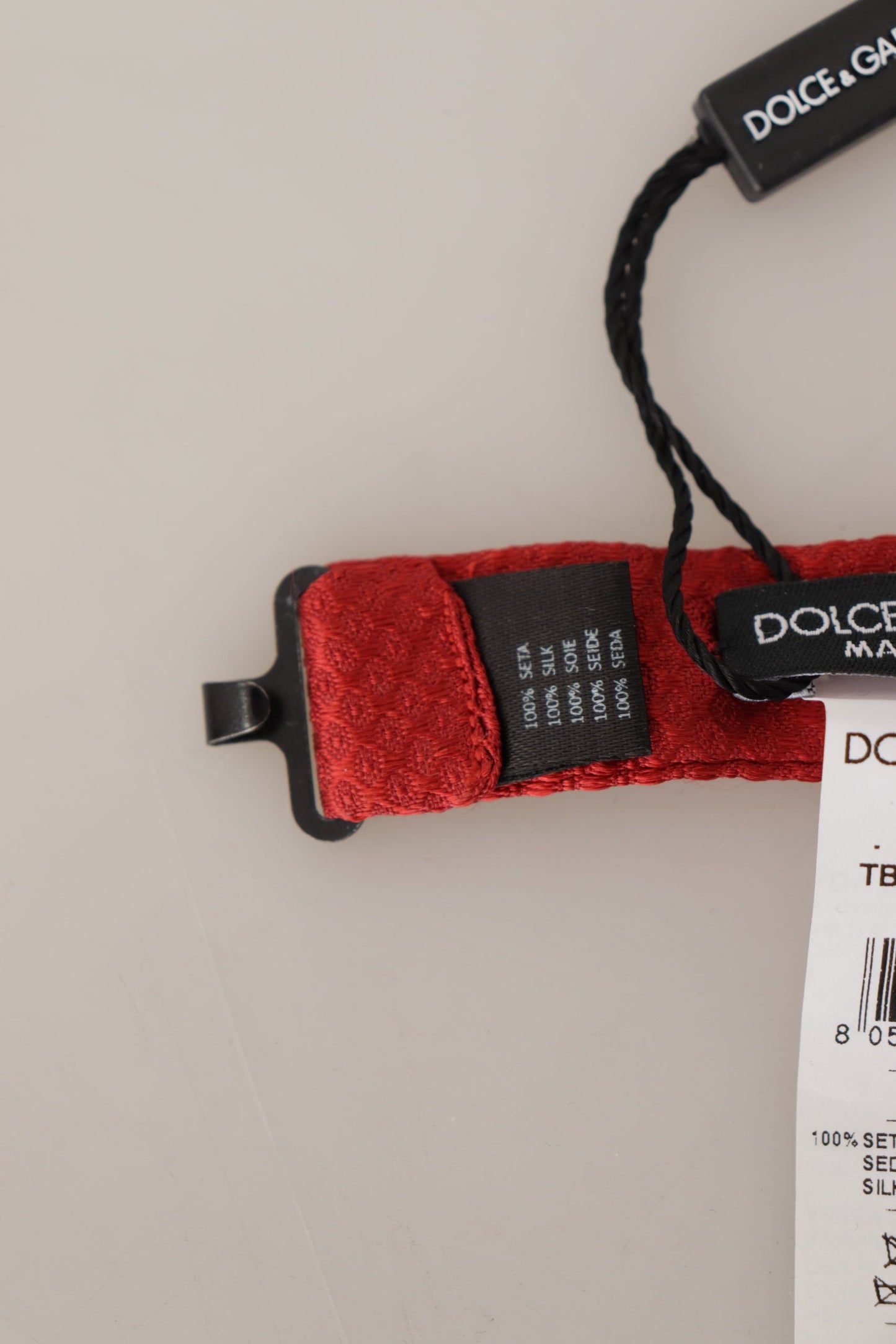 Dolce & Gabbana Red 100% Silk Adjustable Neck Papillon Tie