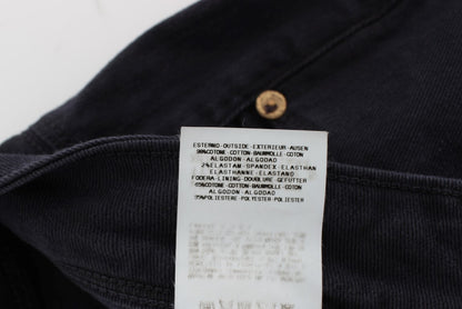 Ermanno Scervino Blue Cotton Blend Casual Fit Pants