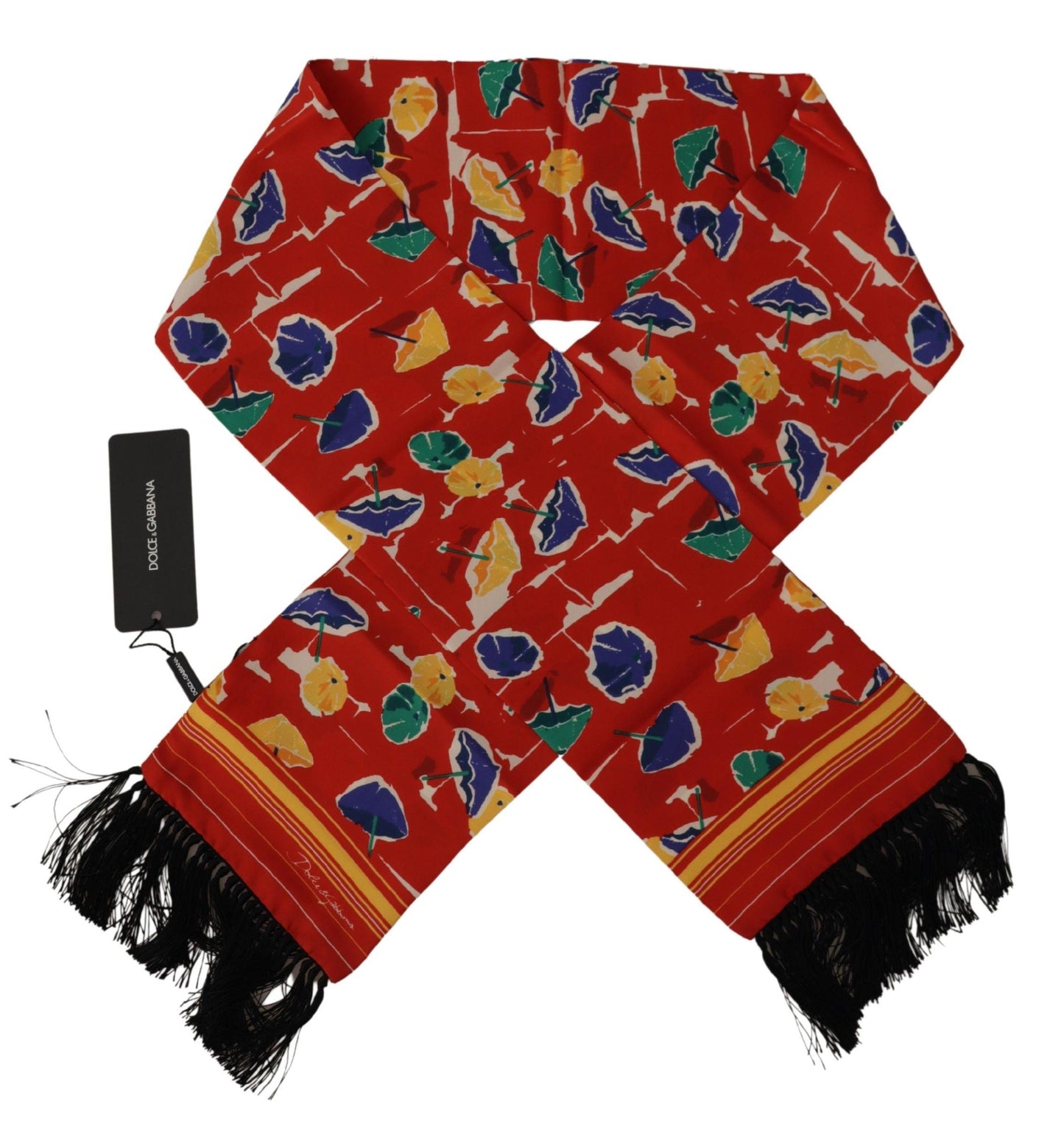 Dolce & Gabbana Multicolor DG Umbrellas Print Shawl Fringe Scarf