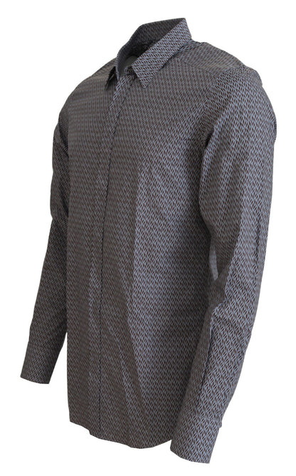 Dolce & Gabbana Gray Brown GOLD Slim Fit Dress Formal Shirt