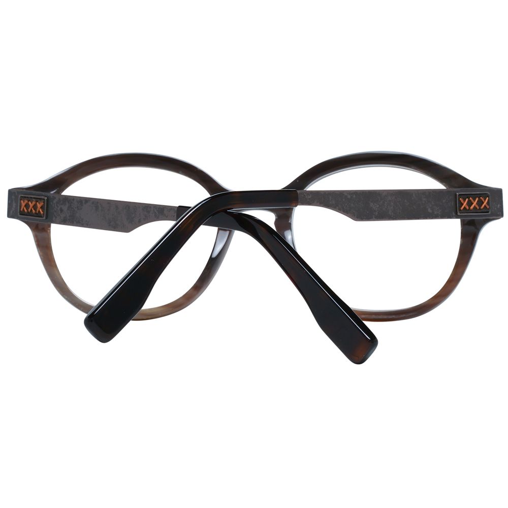Ermenegildo Zegna Brown Men Glasses Frame