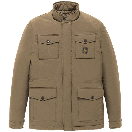Refrigiwear Brown Nylon Men Jacket with Four Pockets
