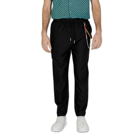 Gianni Lupo Black Polyester Pant