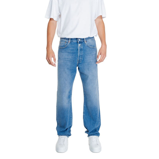 Replay Blue Cotton Relaxed Fit Jean