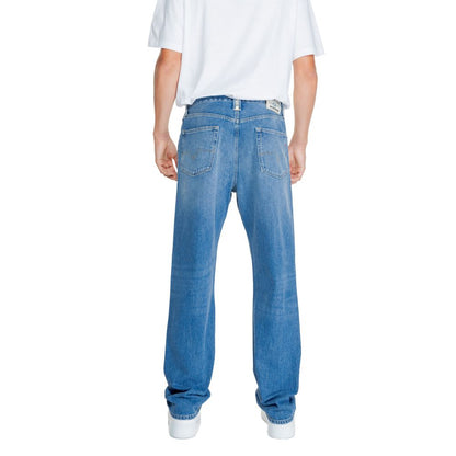 Replay Blue Cotton Relaxed Fit Jean