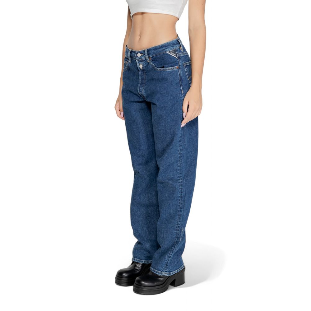 Replay Blue Cotton Mom Jean