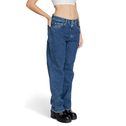 Replay Blue Cotton Mom Jean