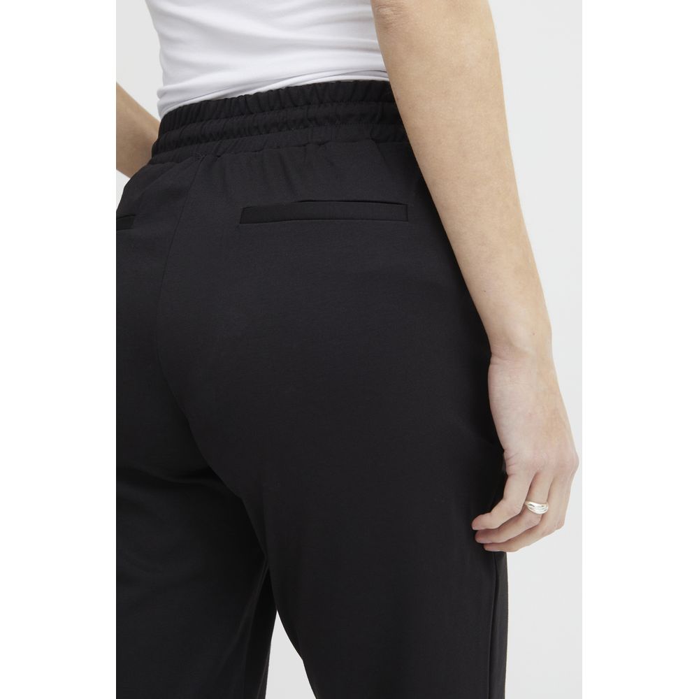 ICHI Black Polyester Pant