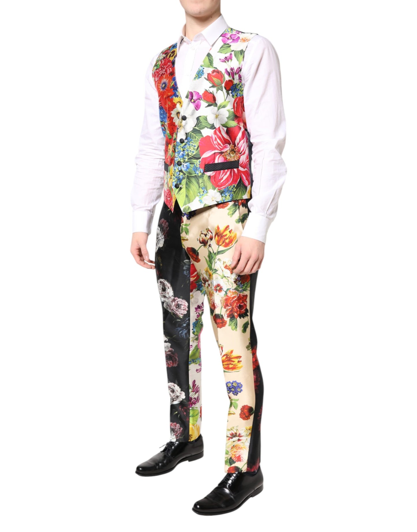 Dolce & Gabbana Multicolor Floral SICILIA Silk 3 Piece Suit