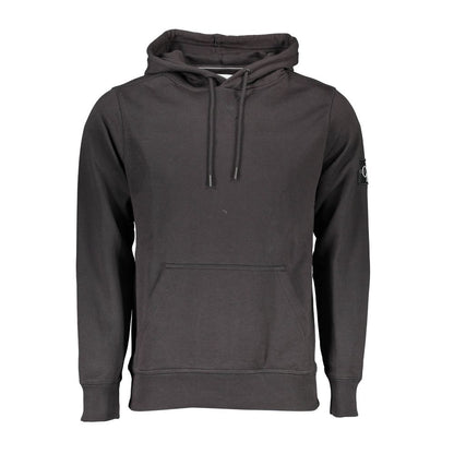 Calvin Klein Black Cotton Men Sweater with Hood