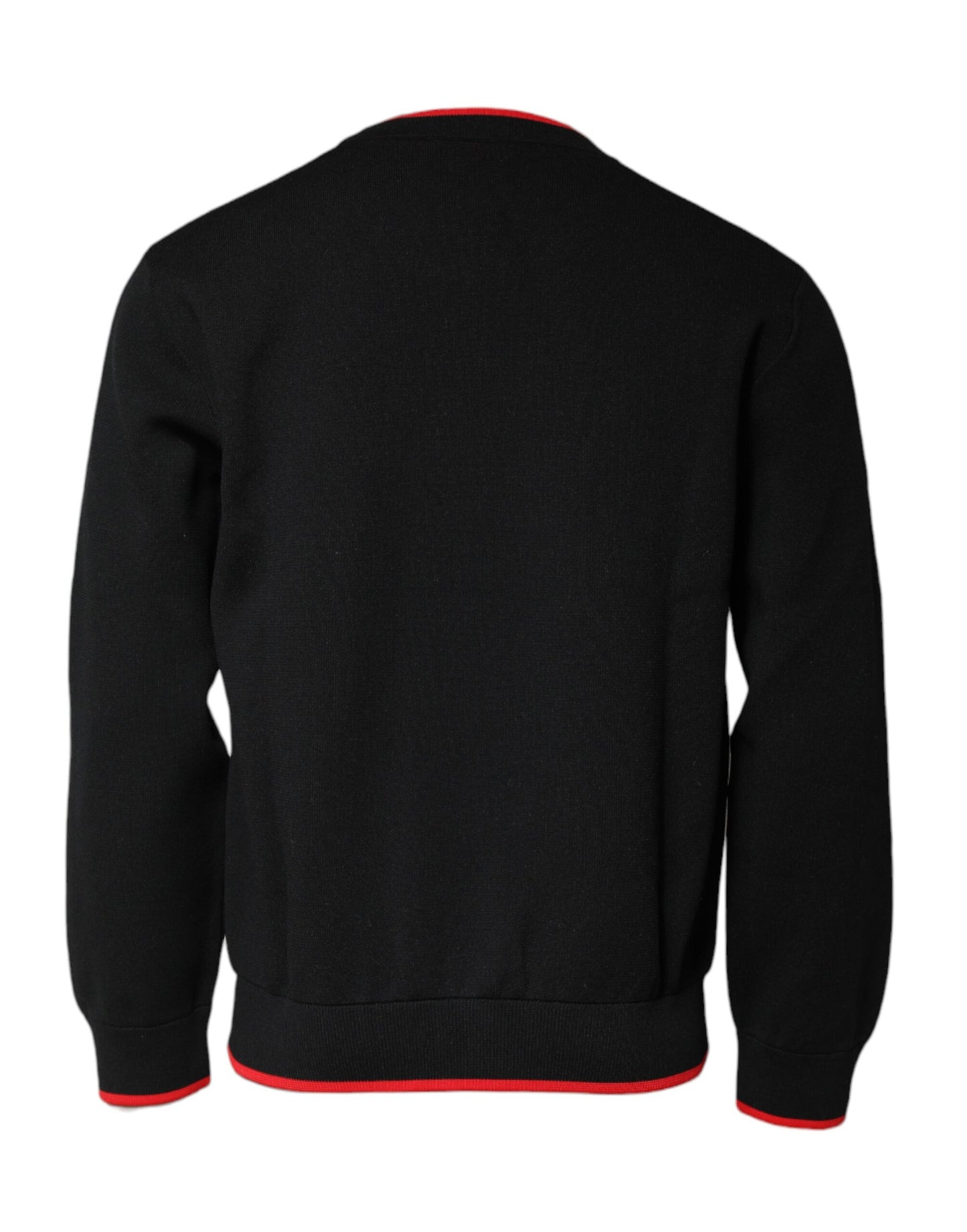 Dolce & Gabbana Black Nylon DGLogo Knit Men Pullover Sweater