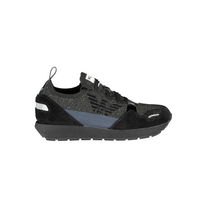 Emporio Armani Black Leather Women Sneaker