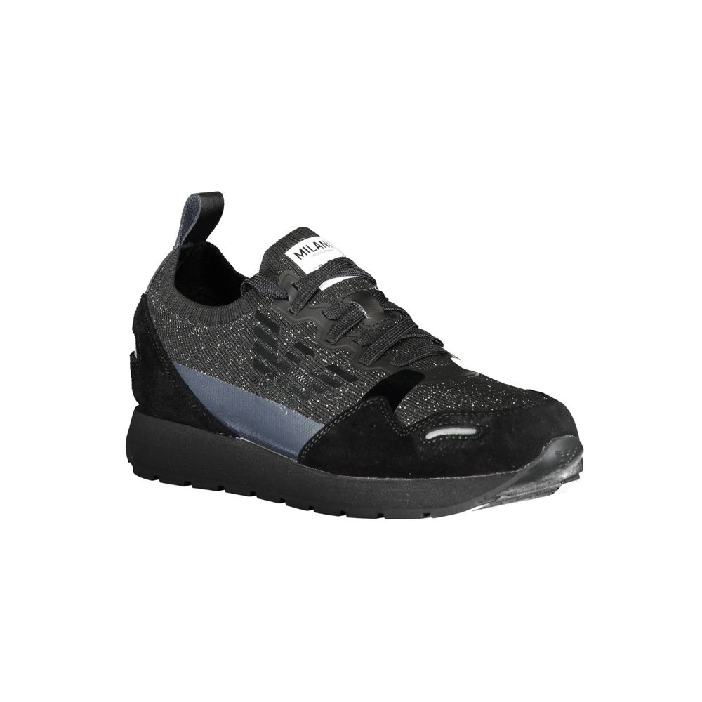 Emporio Armani Black Leather Women Sneaker