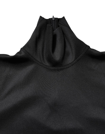 Dolce & Gabbana Black Polyester Turtleneck Pullover Sweater