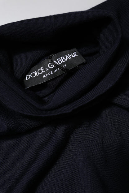 Dolce & Gabbana Blue Long Sleeve Turtleneck Pullover Sweater