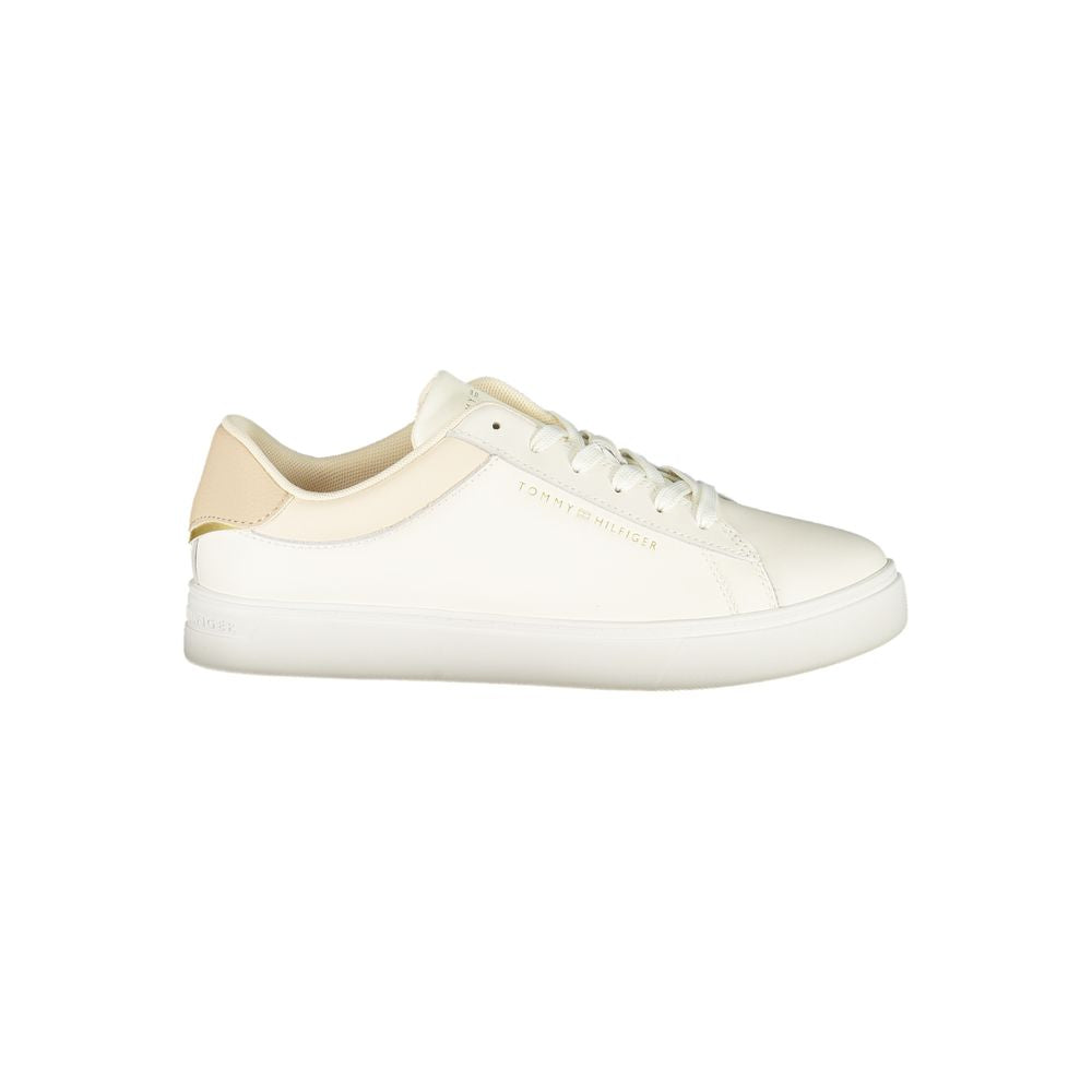 Tommy Hilfiger Beige Leather Women Sneaker