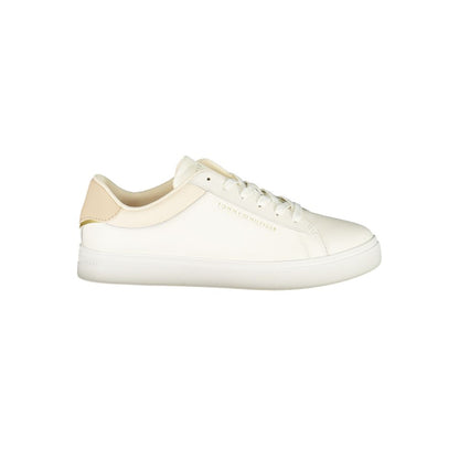 Tommy Hilfiger Beige Leather Women Sneaker