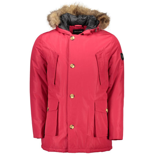 Roberto Cavalli Red Polyester Jacket