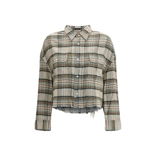 R13 Plaid Shirt with frayed hem