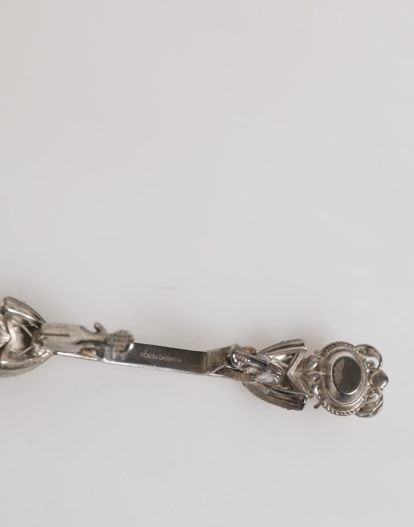 Dolce & Gabbana Lapel Pin 925 Sterling Silver Crystals Accessory Brooch