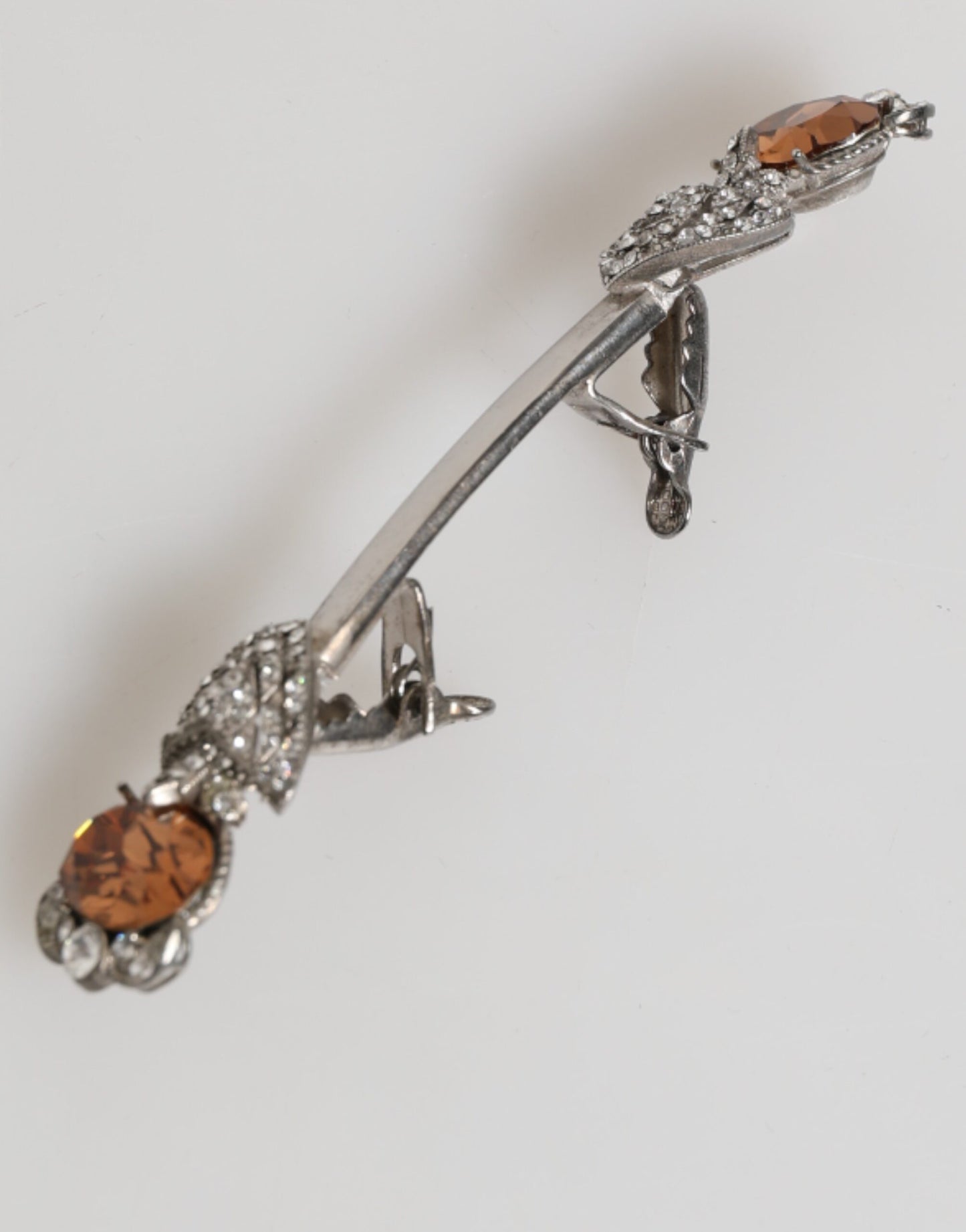 Dolce & Gabbana Lapel Pin 925 Sterling Silver Crystals Accessory Brooch