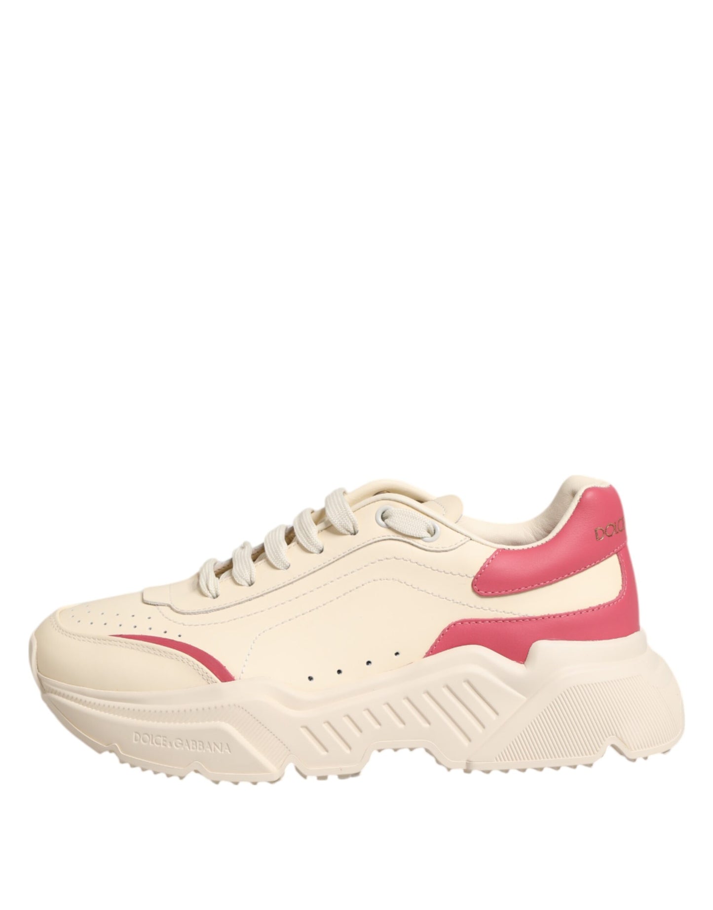 Dolce & Gabbana Beige Leather Daymaster Women Sneaker Shoes