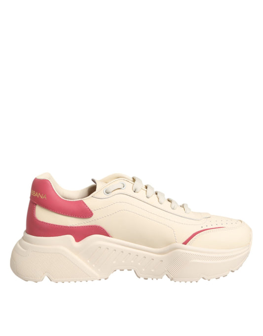 Dolce & Gabbana Beige Leather Daymaster Women Sneaker Shoes