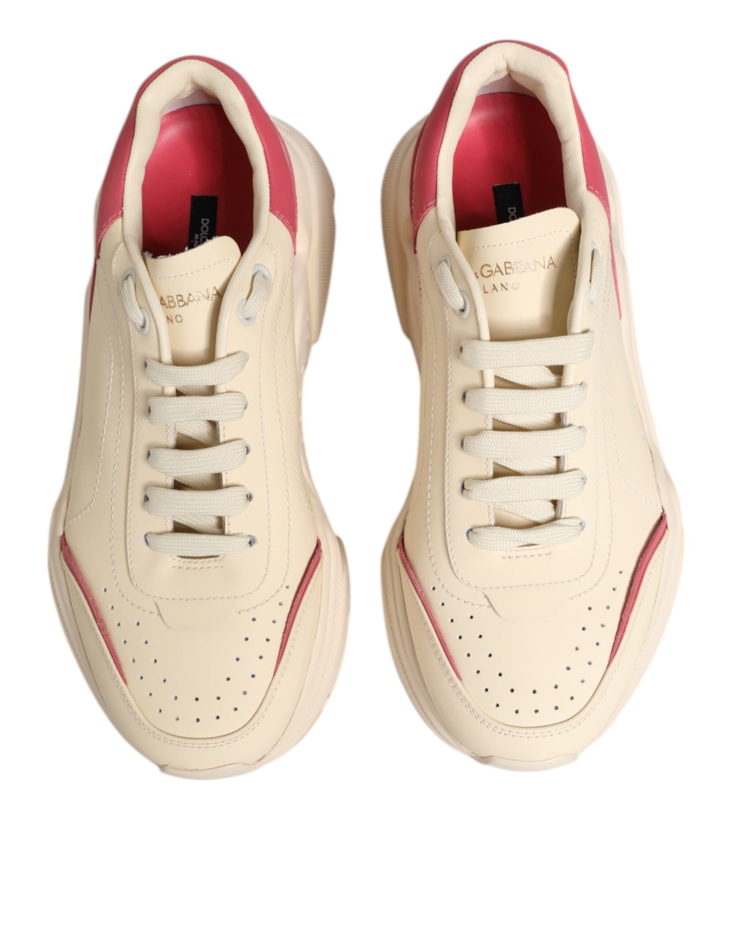 Dolce & Gabbana Beige Leather Daymaster Women Sneaker Shoes