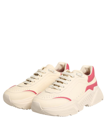 Dolce & Gabbana Beige Leather Daymaster Women Sneaker Shoes