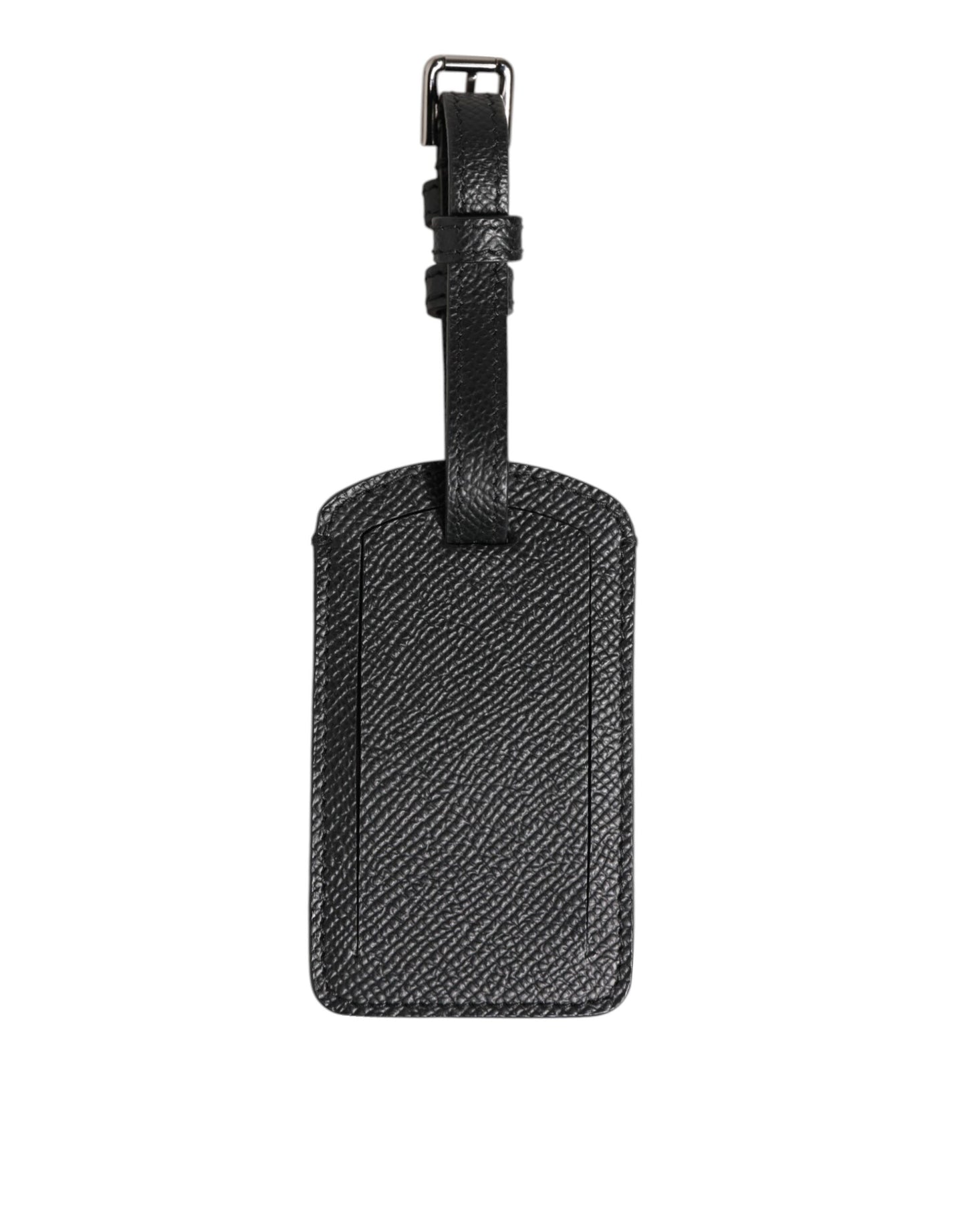 Dolce & Gabbana Black Textured Leather DG Logo Travel Luggage Tag Keyring