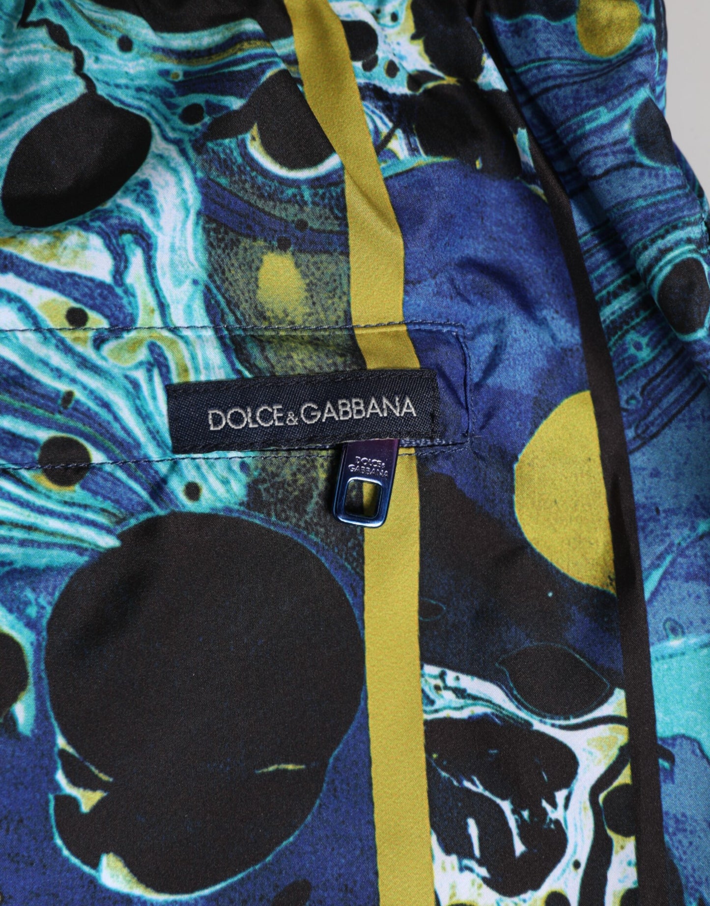 Dolce & Gabbana Blue Marble Print Logo Men Boxer Short Swimwear