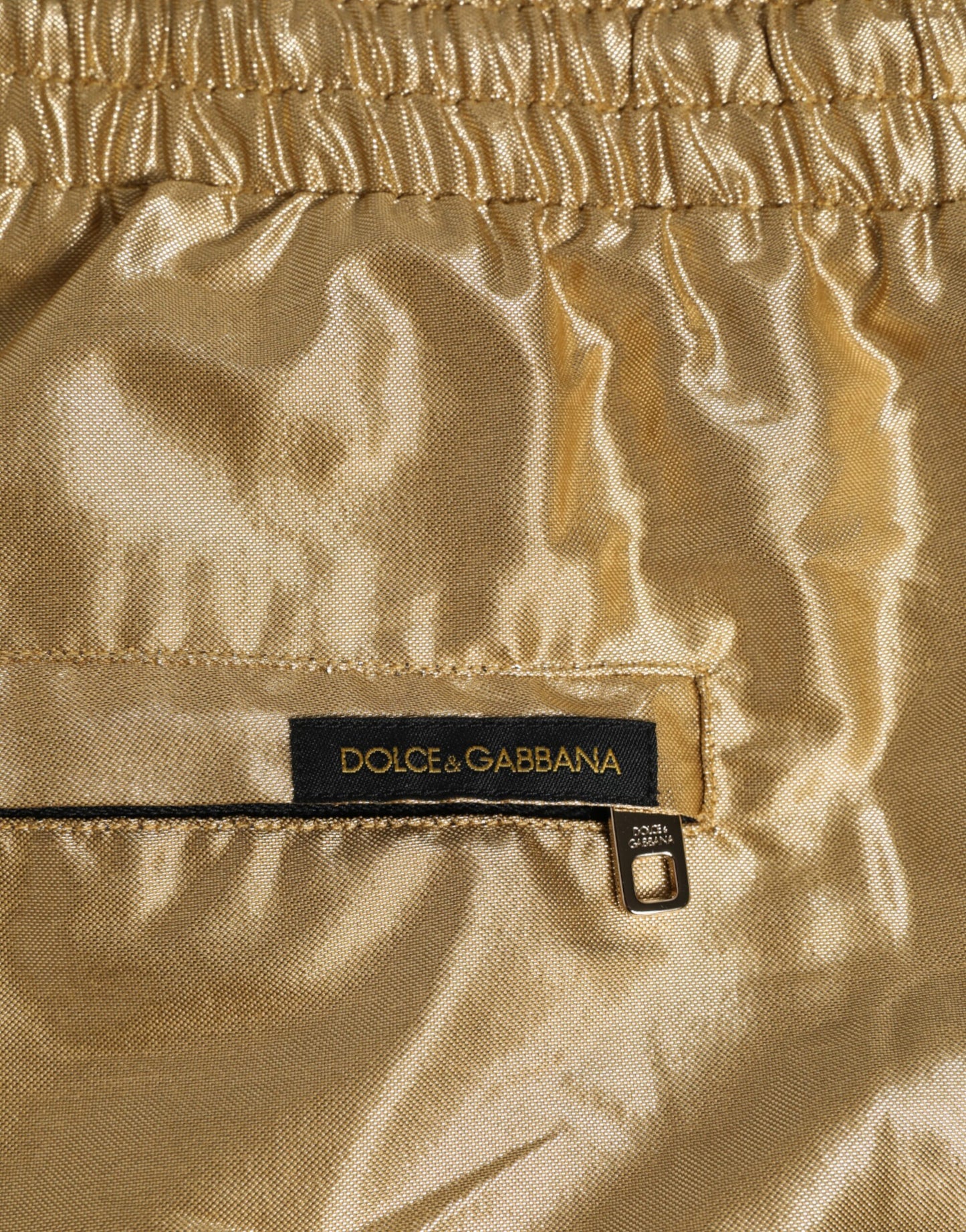 Dolce & Gabbana Gold Metallic Beachwear Men Boxer Short Swimwear