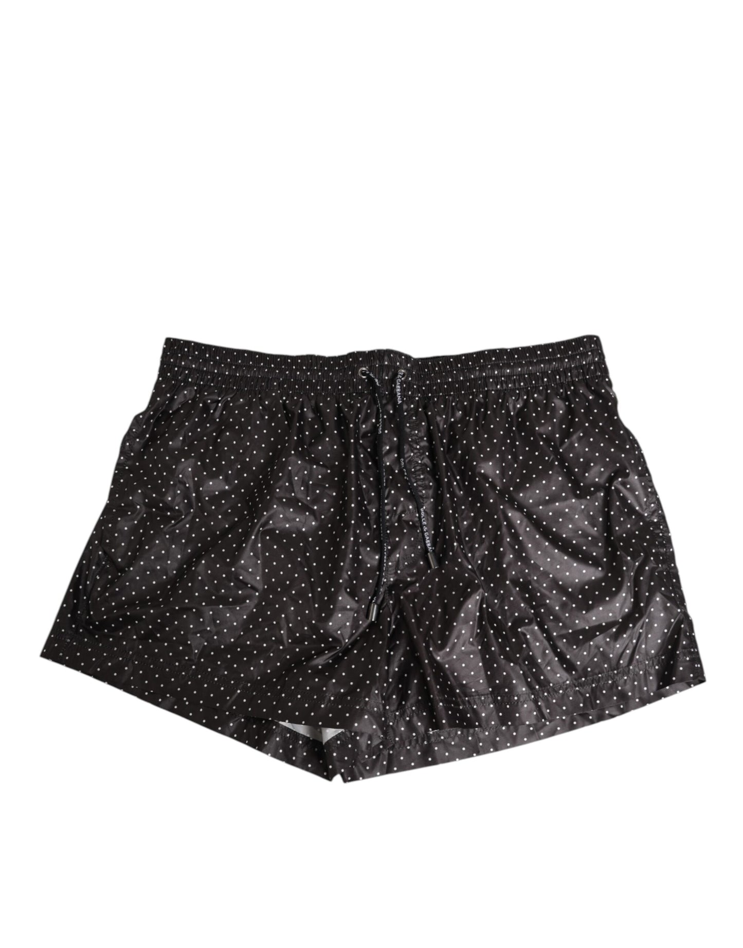 Dolce & Gabbana Black Polka Dot Polyester Men Shorts Swimwear