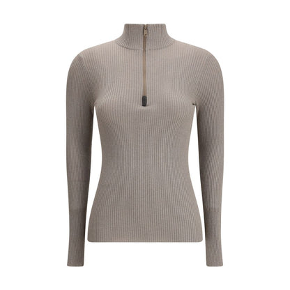 Brunello Cucinelli Zipped high neck Top
