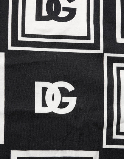 Dolce & Gabbana Black Logo Monogram Cotton Crew Neck T-shirt